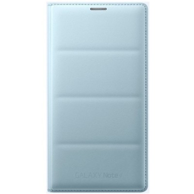 Samsung Galaxy Note 4 N910 oficiāls Flip Wallet atvērams gaiši zils ādas maciņš / Vacins.lv