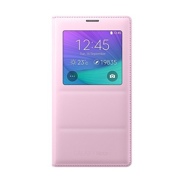 „Samsung“ S View Cover atvērams maciņš - gaiši rozs (Galaxy Note 4)