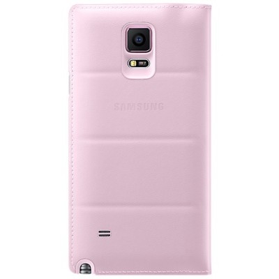 Samsung Galaxy Note 4 N910 oficiāls S View Cover atvērams gaiši rozs ādas maciņš / Vacins.lv