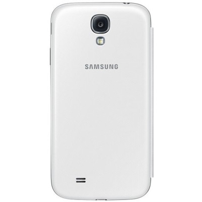 Samsung Galaxy S4 (I9500) originalus S View Cover atverčiamas baltas odinis dėklas / Priedai.lt