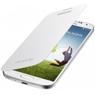 Samsung Galaxy S4 Flip Cover atverčiamas baltas dėklas / Priedai.lt