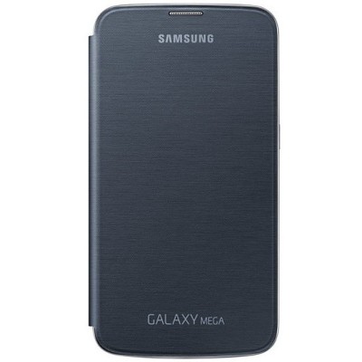 Samsung Galaxy Mega 6.3 Flip Cover atvērams melns ādas futrālis / Vacins.lv