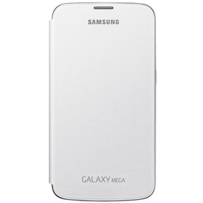 Samsung Galaxy Mega 6.3 Flip Cover atvērams balts ādas futrālis / Vacins.lv