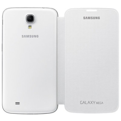 Samsung Galaxy Galaxy Mega 6.3 Flip Cover atverčiamas baltas dėklas / Priedai.lt