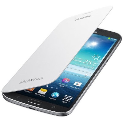 Samsung Galaxy Galaxy Mega 6.3 Flip Cover atverčiamas baltas dėklas / Priedai.lt