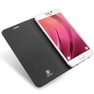 Samsung Galaxy A3 2017 (A320) „Dux Ducis“ Skin sērijas melns ādas atvērams maciņš / Vacins.lv