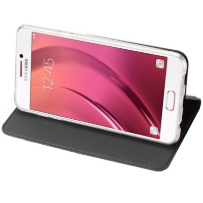 Samsung Galaxy A3 2017 (A320) „Dux Ducis“ Skin sērijas melns ādas atvērams maciņš / Vacins.lv