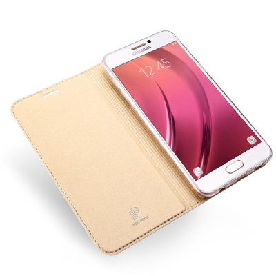 Samsung Galaxy A3 2017 (A320) „Dux Ducis“ Skin sērijas zelta ādas atvērams maciņš / Vacins.lv