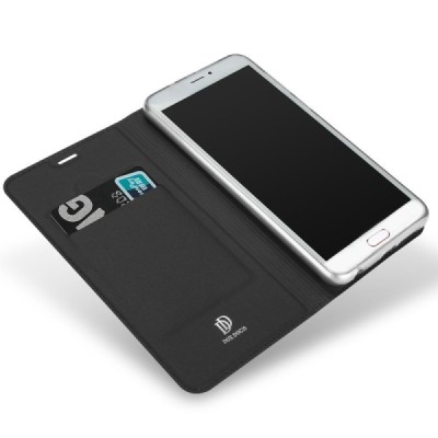 „Dux Ducis“ Skin serijos Samsung Galaxy A5 2017 (A520) juodas odinis atverčiamas dėklas / Priedai.lt