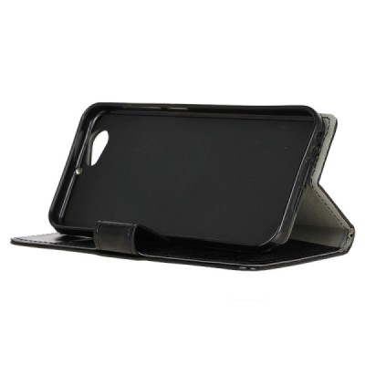 HTC One A9s atvēramais ādas melns maciņš (maks) / Vacins.lv