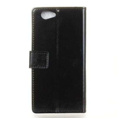 HTC One A9s atvēramais ādas melns maciņš (maks) / Vacins.lv