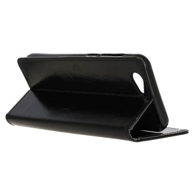 HTC One A9s atvēramais ādas melns maciņš (maks) / Vacins.lv