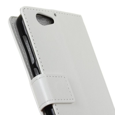 HTC One A9s atvēramais ādas balts maciņš (maks) / Vacins.lv