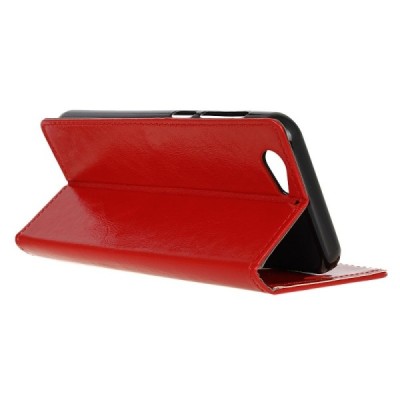 HTC One A9s atvēramais ādas sarkans maciņš (maks) / Vacins.lv