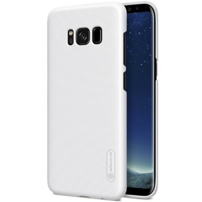 Samsung Galaxy S8 (G950) Nillkin Frosted Shield baltas plastikinis dėklas + apsauginė ekrano plėvelė / Priedai.lt