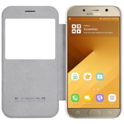 Greznais „Nillkin“ Qin sērijas ādas atvērams balts Samsung Galaxy A3 (2017) A320 maciņš / Vacins.lv