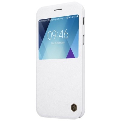 Greznais „Nillkin“ Qin sērijas ādas atvērams balts Samsung Galaxy A5 (2017) A520 maciņš / Vacins.lv