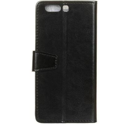 Huawei P10 atverčiamas juodas odinis dėklas, knygutė - piniginė / Priedai.lt