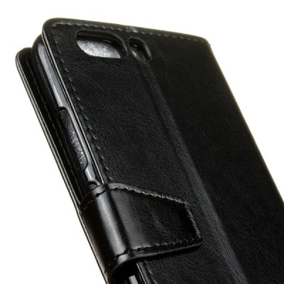Huawei P10 atverčiamas juodas odinis dėklas, knygutė - piniginė / Priedai.lt