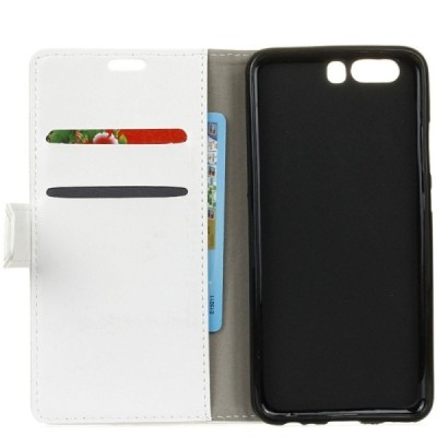 Huawei P10 atverčiamas baltas odinis dėklas, knygutė - piniginė / Priedai.lt