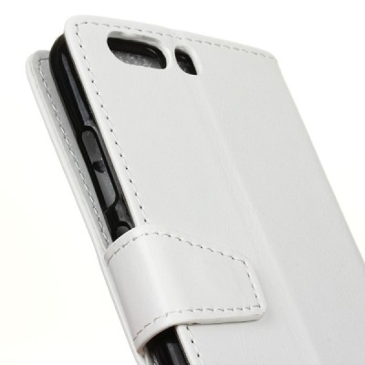 Huawei P10 atverčiamas baltas odinis dėklas, knygutė - piniginė / Priedai.lt