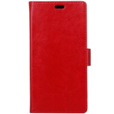 Huawei P10 atverčiamas raudonas odinis dėklas, knygutė - piniginė / Priedai.lt