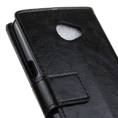 LG K5 (X220DSH) atvēramais ādas melns maciņš (maks) / Vacins.lv