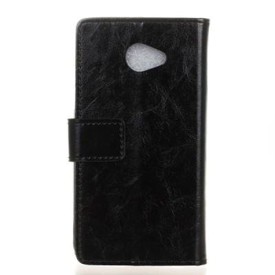 LG K5 (X220DSH) atvēramais ādas melns maciņš (maks) / Vacins.lv