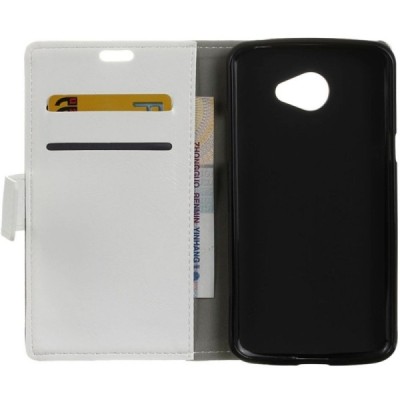 LG K5 (X220DSH) atvēramais ādas balts maciņš (maks) / Vacins.lv