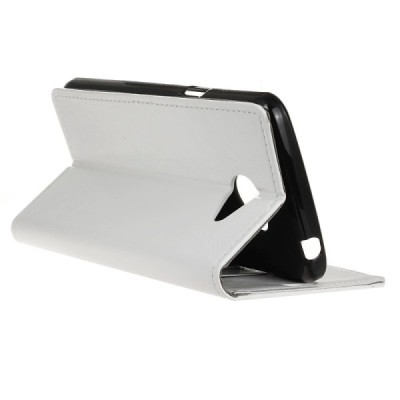 LG K5 (X220DSH) atvēramais ādas balts maciņš (maks) / Vacins.lv