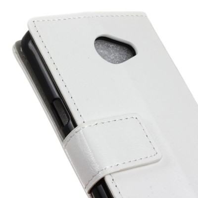 LG K5 (X220DSH) atvēramais ādas balts maciņš (maks) / Vacins.lv