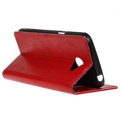 LG K5 (X220DSH) atvēramais ādas sarkans maciņš (maks) / Vacins.lv