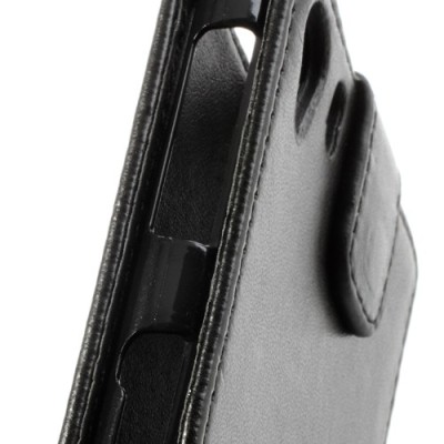 Sony Xperia Z1 klasisks ādas vertikāli atvēramais melns futrālis / Vacins.lv