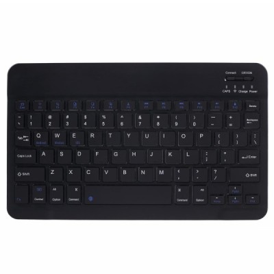 Samsung Galaxy Tab A 10.1 2016 (T580, T585) atverčiamas juodas odinis dėklas su bluetooth belaide klaviatūra / Priedai.lt