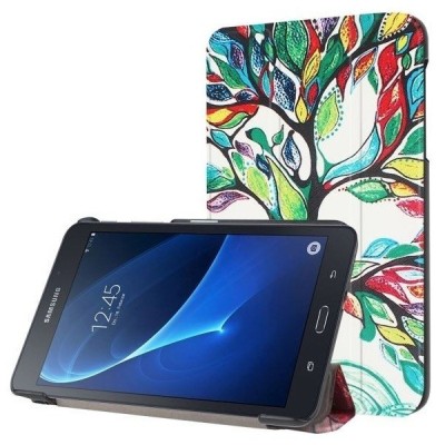 Samsung Galaxy Tab A 10.1 2016 (T580, T585) atverčiamas spalvotas, baltas odinis dėklas - knygutė / Priedai.lt