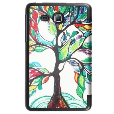 Samsung Galaxy Tab A 10.1 2016 (T580, T585) atvēramais krāsains, balts maciņš / Vacins.lv