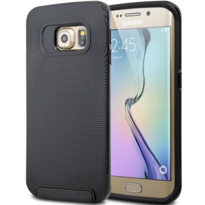 Sustiprintos, dvigubos apsaugos Samsung Galaxy S6 G920 juodas kieto silikono (TPU) ir plastiko dėklas / Priedai.lt