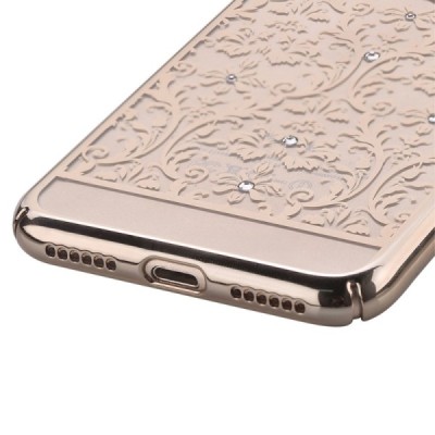 Apple iPhone 7 Plus (iPhone 8 Plus) Devia Crystal Baroque Swarovski plastikinis skaidrus permatomas auksinis dėklas su kristalai