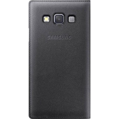 Samsung Galaxy A3 originalus Flip Cover atverčiamas juodas odinis dėklas - piniginė / Priedai.lt