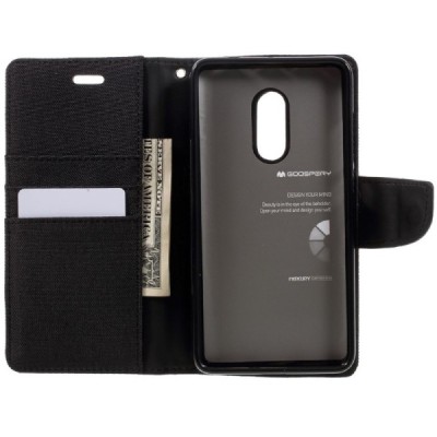 Xiaomi Redmi Note 4 Mercury atvērams melns maciņš (maks) / Vacins.lv