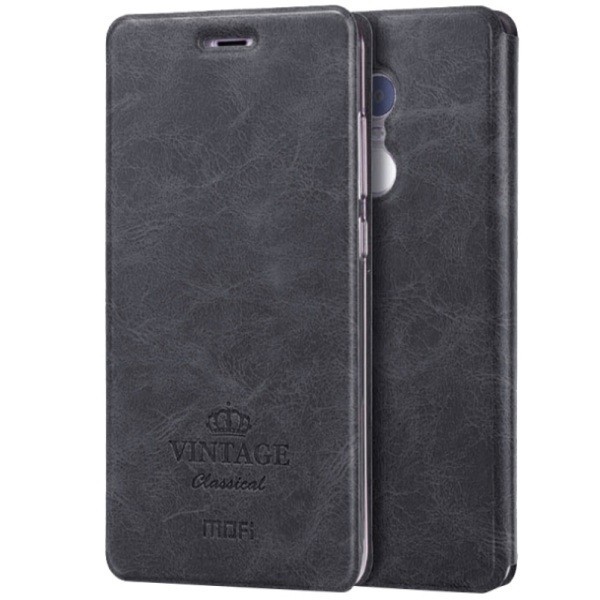 „Mofi“ Vintage atvērams maciņš - melns (Redmi Note 4)