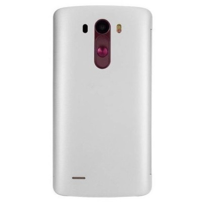 LG G3 D855 (D850, D851) ādas atvēramais balts maciņš ar lodziņu / Vacins.lv