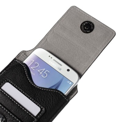 Apple iPhone 7 Plus Universalus dėklas prie diržo, vertikalus, juodas (XL+ dydis) / Priedai.lt