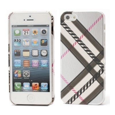 „Burberry“ stiliaus sidabrinis Apple iPhone SE (5, 5s) dėklas (dėkliukas, nugarėlė) / Priedai.lt