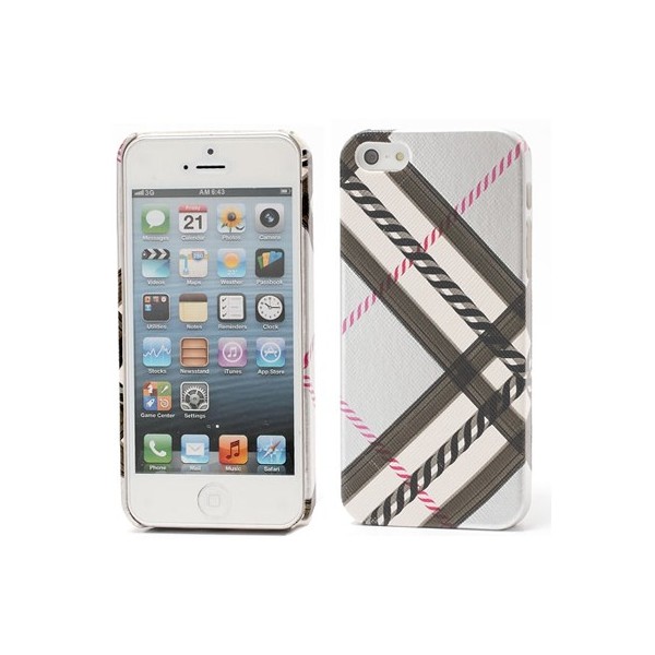 „Burberry“ stiliaus dėklas - sidabrinis (iPhone 5 / 5S / SE 2016)