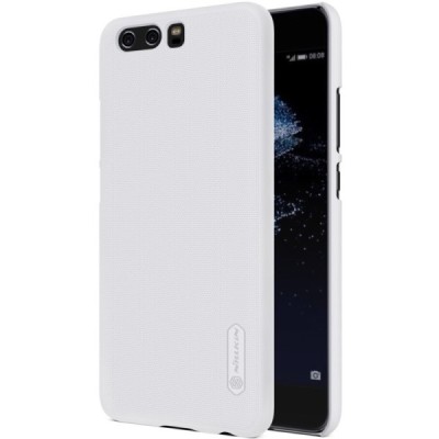 Huawei P10 Nillkin Frosted Shield baltas plastikinis dėklas + apsauginė ekrano plėvelė / Priedai.lt