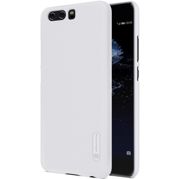 „Nillkin“ Frosted Shield dėklas - baltas + apsauginė ekrano plėvelė (P10)