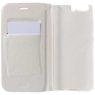 Huawei P10 (Huawei Ascend P10) balts atvēramais Flip Wallet ādas maciņš - maks / Vacins.lv