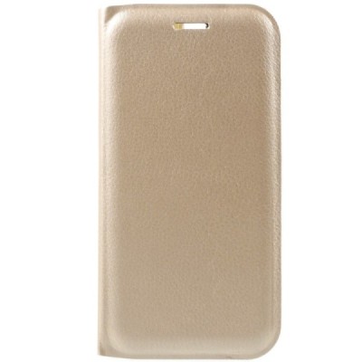 Huawei P10 (Huawei Ascend P10) auksinis odinis atverčiamas Flip Wallet dėklas - piniginė / Priedai.lt