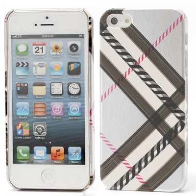 „Burberry“ stiliaus sidabrinis Apple iPhone SE (5, 5s) dėklas (dėkliukas, nugarėlė) / Priedai.lt